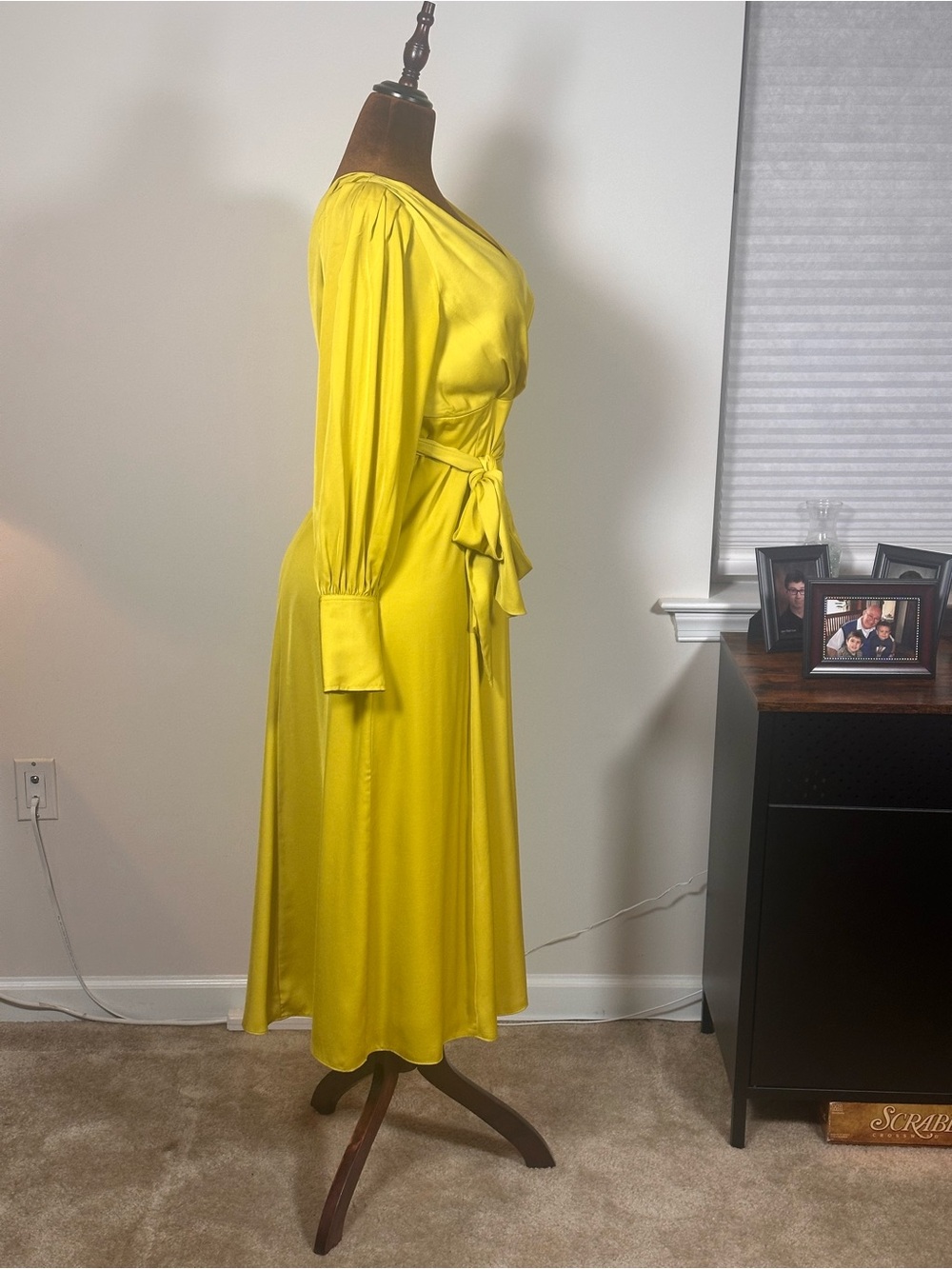 Banana Republic Lemon Yellow Wrap Maxi Dress with Tie Waist - Picture 3 of 4
